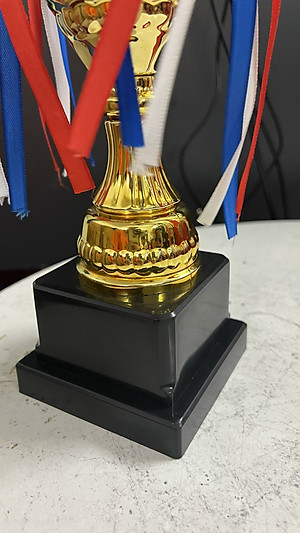 Cúp thể thao A238 , cúp vô địch cao 34cm bằng nhựa cứng kèm dây tua rua đẹp mắt, cúp trao giải giá rẻ