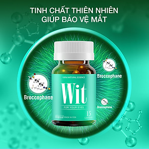 [Hộp 15v] Viên Uống Bổ Mắt WIT Ecogreen Giảm Mỏi Mắt, Tăng Cường Thị Lực Mắt Cho Bé & Người Lớn