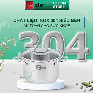 Bộ nồi xửng chảo chống dính cao cấp Fivestar 7 món 3 đáy từ , nắp kính ( tặng bộ sạn dừa 4 món )