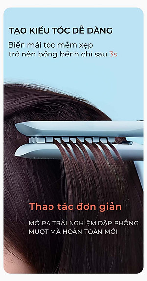 Máy Dập Phồng Chân Tóc BUMAS H8 - Máy Dập Lưỡi Vuông Bấm Phồng Chân Tóc - Phủ Protein Thực Vật - Hạn Chế Hư Tổn Nhiệt - Hàng Chính Hãng