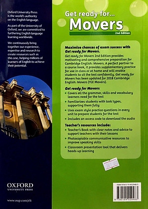 Sách GET READY FOR MOVERS: SB WITH DOWNLOADABLE AUDIO: MAXIMIZE CHANCES OF EXAM