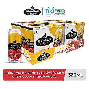 Thùng 24 Lon Nước Trái Cây Lên Men Strongbow Vị Thơm Và Lựu 320ml