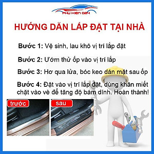 Bộ nẹp bước chân trong ngoài vân Cacbon xe Vios 2019-2020 chống trầy làm đẹp ô tô