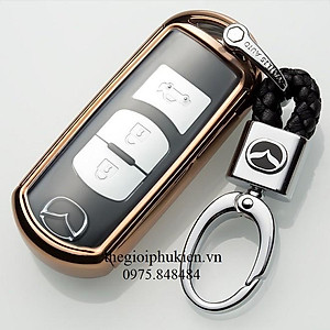 Ốp, bọc chìa khóa silicon tráng gương bảo vệ chìa khóa xe Mazda 2, 3, 6, CX-5, CX5, CX8, CX-8 kèm móc đeo INOX