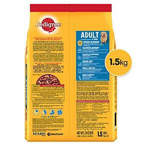 [Bộ 2] Thức Ăn Hạt Cho Chó Trưởng Thành Pedigree Adult 1+ Years Vị Gà, Rau Củ + Bỏ, Rau Củ 1.5kg/Túi