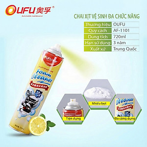 Chai Xịt Vệ Sinh Ghế Da Nội Thất Ô Tô OUFU AF-1101 720ml