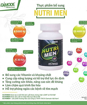 Viên uống bổ sung Vitamin khoáng chất NUTRIMEN Damode lọ 100 viên