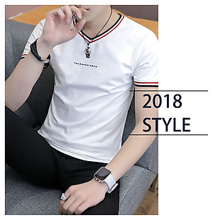 Áo thun nam ngắn tay cổ tim body thời trang SITAKI cao cấp ATN06