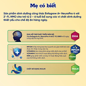Sữa bột Enfagrow A+ Neuropro 4 830g với DHA giúp phát triển não bộ cho trẻ từ 2–6 tuổi