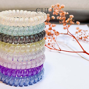 Dây cột tóc lò xo co giãn, nhựa dẻo xoắn nhiều màu xinh xắn - Culi accessories