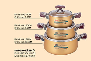 Bộ 3 Nồi Nhôm Anod Sunhouse SH6634