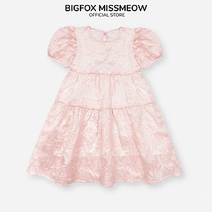 Đầm xòe công chúa bé gái dự tiệc Bigfox Miss Meow size đại mùa hè tay phồng vải tơ organza cỡ trẻ em 3-11 tuổi 30kg 35kg