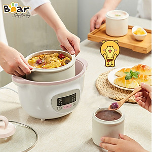 Nồi Nấu Chậm 1,6L Bear SUBE002 Đa Năng Nấu Cháo, Chưng Yến Bản Quốc Tế - Hàng Chính Hãng