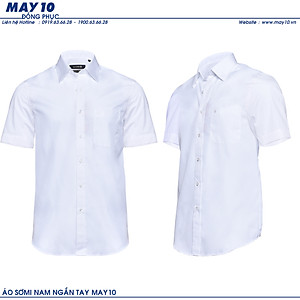 Áo sơ mi nữ sợi tre cộc tay màu trắng May 10 mã 010221156WON