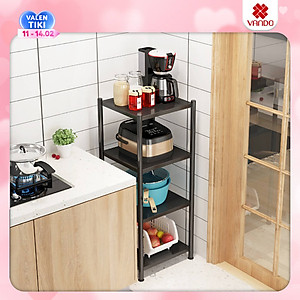 Kệ để lò vi sóng đa năng Inox 304 cao cấp Vando chính hãng kệ để đồ lò nướng chắc chắn, sơn tĩnh điện chống bong tróc, kệ nhà bếp siêu chịu lực 300kg