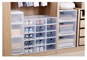 Combo 5 Hộp Đựng Giày Nhựa Cứng Trong Suốt ,Tháo Lắp Dễ Dàng 