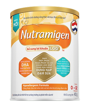 Sữa bột Nutramigen A+ LGG - Sữa cho trẻ dị ứng đạm sữa bò cho trẻ 0-12 tháng (400g)
