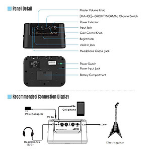 JOYO MA-10E MA-10A MA-10B - Loa Khuếch Đại Đàn Guitar Điện, Acoustic & Bass - Loa Guitar Di Động Có Pin Cho Tập Luyện - Hàng chính hãng