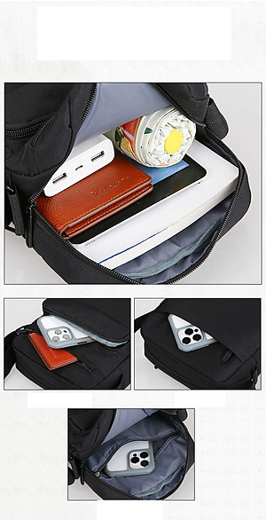 Túi Đeo Chéo Nam Nữ Thời Trang Trẻ Trung, Túi Đeo Vai Có Túi Bố Nhiều Ngăn Kéo Đựng Đồ Rất Tiện Lợi, Vải Oxford Chống Thấm Nước 