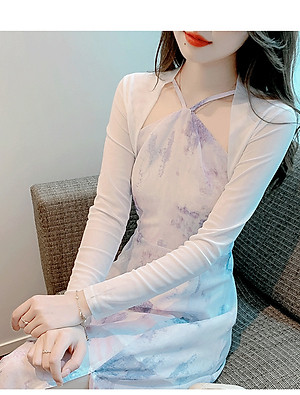 [MẪU MỚI] Áo khoác thun tà ngắn choàng vai mềm mại thoáng mát C007