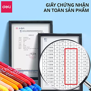 Bút Sáp Màu Lụa Dạng Xoay Deli -12/24 Màu Tươi Sáng Siêu Mịn Rửa Trôi Được An Toàn Trẻ Nhỏ Tô Màu Vẽ Tranh