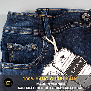Quần Short Jean nam Leman xanh trơn JL03 - Slim Form