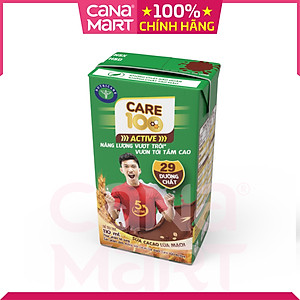 Thùng sữa nước ca cao lúa mạch Nutricare Care 100 Active giúp trẻ phát triển chiều cao (110ml)