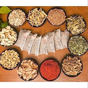 Túi 100 Gói Ngâm Chân Thảo Dược Gừng, Đương Quy, Nghệ Tay, Ngải Cứu Giúp Lưu Thông Máu, Giảm Đau Mỏi