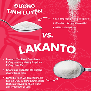 Đường ăn kiêng La Hán Quả Saraya Lakanto MonkFruit Trắng, 0 Calo, 0 tăng đường huyết, 0 biến đổi gen - 454g