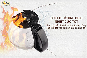 Máy Pha Cà Phê Mini Gia Đình Bear KFJ-403 Dung Tích 600 ML Công Suất 550 W - Hàng Chính Hãng