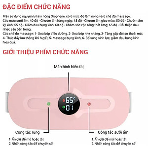 Máy Massage Làm Ấm Bụng, Đai Đeo Giảm Đau Bụng Kinh Nguyệt, Làm Ấm Tử Cung Cho Phụ Nữ Đến Kì 3 CHẾ ĐỘ