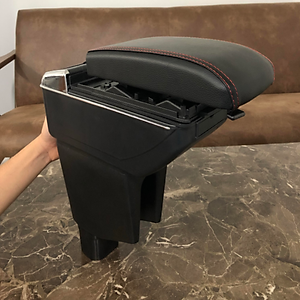 Hộp tỳ tay ô tô dành cho xe Toyota Wigo cao cấp tích hợp 7 cổng USB - Mã: DUSB-WO - 2 màu: Đen và Be