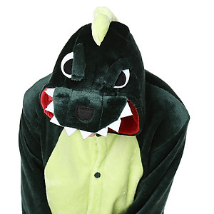 Bộ đồ thú Khủng Long xanh liền thân lông mịn Pijama dành Cho Người Lớn và Trẻ Em Đầy Đủ Các Kích Cỡ kiểu dáng Động Vật Hoạt Hình Cosplay