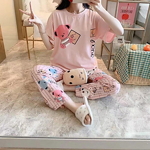 Đồ bộ nữ mặc nhà thời trang mới nhất - Chất liệu Cotton cao cấp - ( Quần Dài Tay Ngắn - mã TNQD - 01 )