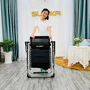 Ghế xếp thư giãn cao cấp SUMIKA 179 - Khóa bằng kim loại, vải lưới Textilene thoáng khí, tải trọng 300kg, có khay đựng ly, dụng cụ tiện lợi, khung ghế bằng thép không gỉ, đế chống trượt