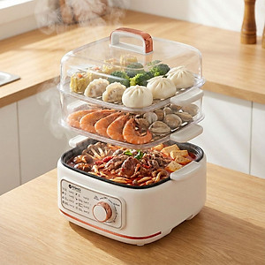 Nồi lẩu hấp thủy nhiệt Mishio MK382 khay hấp inox 304 - Hàng chính hãng