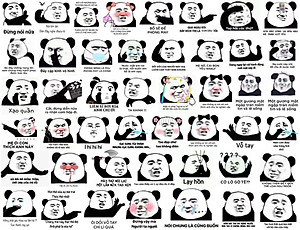 sticker set 30 ảnh Meme Gấu Trúc bựa. cute. hài hước