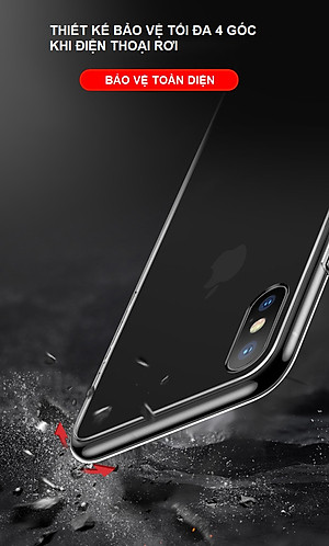 Ốp Lưng Kính Cường Lực Trong Suốt Hoàn Toàn. Lưng Kính Không Ố Vàng, Viền Máy Dẻo Cho Iphone X/ XS/ XS Max/ XR/ 7/8 Plus