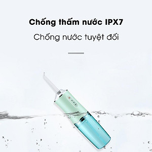Máy Tăm Nước cầm tay, Tăm nước vệ sinh răng miệng cực sạch công nghệ Châu Âu, 3 chế độ xịt, 4 đầu xịt