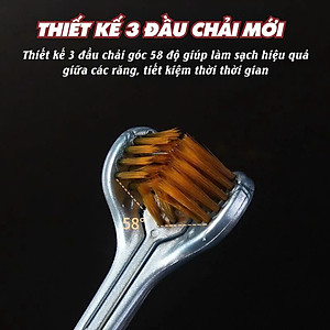 COMBO 4 Bàn Chải Đánh Răng 3 Mặt, Bàn Chải Đánh Răng Đa Chiều Làm Sạch Đồng Thời Cả 3 Bề Mặt Của Răng, Lông Mềm Mượt