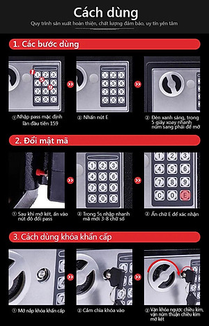 Két sắt mini có khe đút tiền chống trộm bảo mật cao, nhỏ gọn, chống cháy, có ốc vít vào tường- màu giao ngẫu nhiên