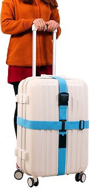 [KHÓA GÀI]-Dây đai cố định và bảo vệ vali an toàn mẫu đôi 2m, màu ngẫu nhiên+ Tặng kèm thẻ đeo hành lý ngẫu nhiên