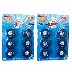 Bộ 2 vỉ 12 viên tẩy và làm thơm bồn cầu Hando Tienich168 TI119 (Xanh)