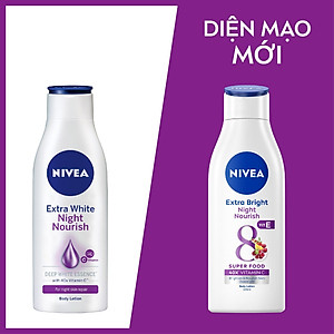 Sữa Dưỡng Thể NIVEA Extra White Night Nourish Ban Đêm Dưỡng Ẩm & Trắng Da (200 ml) - 88188 (Bao bì thay đổi tùy theo đợt nhập hàng)