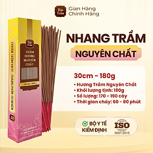 Nhang Trầm Nguyên Chất Bảo Trầm 30cm 180g | Tự Nhiên, An Toàn Sức Khỏe