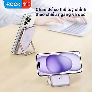 Pin sạc dự phòng không dây kèm giá đỡ điện thoại Rockspace P20 SE sạc nhanh PD 20W 10000mAh - Hàng chính hãng bảo hành 12 tháng