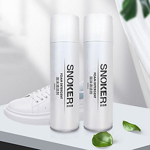 Chai Xịt Bọt Tuyết Vệ Sinh Giày Dép Tẩy Trắng Cao Cấp SNOKER Giặt Khô Siêu Tốc Bảo Vệ Giày Snoker Thể Thao Khỏi Bị Ố Vàng, Phai Màu 