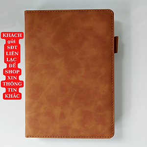 Sổ tay bìa da PU KHẮC TÊN cỡ A5 sổ ghi chép quà tặng văn phòng phẩm hội nghị 360 trang B122