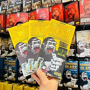 Kính Cường Lực KingKong Có Khung Tự Dán, Ngăn Bụi Loa Dành Cho iPhone - Full Hộp, Dán Full Màn - Hàng Chính Hãng