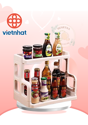 Kệ gia vị 2 tầng bằng nhựa cao cấp VIỆT NHẬT - giúp căn bếp luôn gọn gàng sạch sẽ